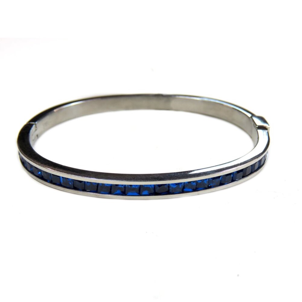 Inox Women's Stainless Steel Bracelet with Dark Blue Stones